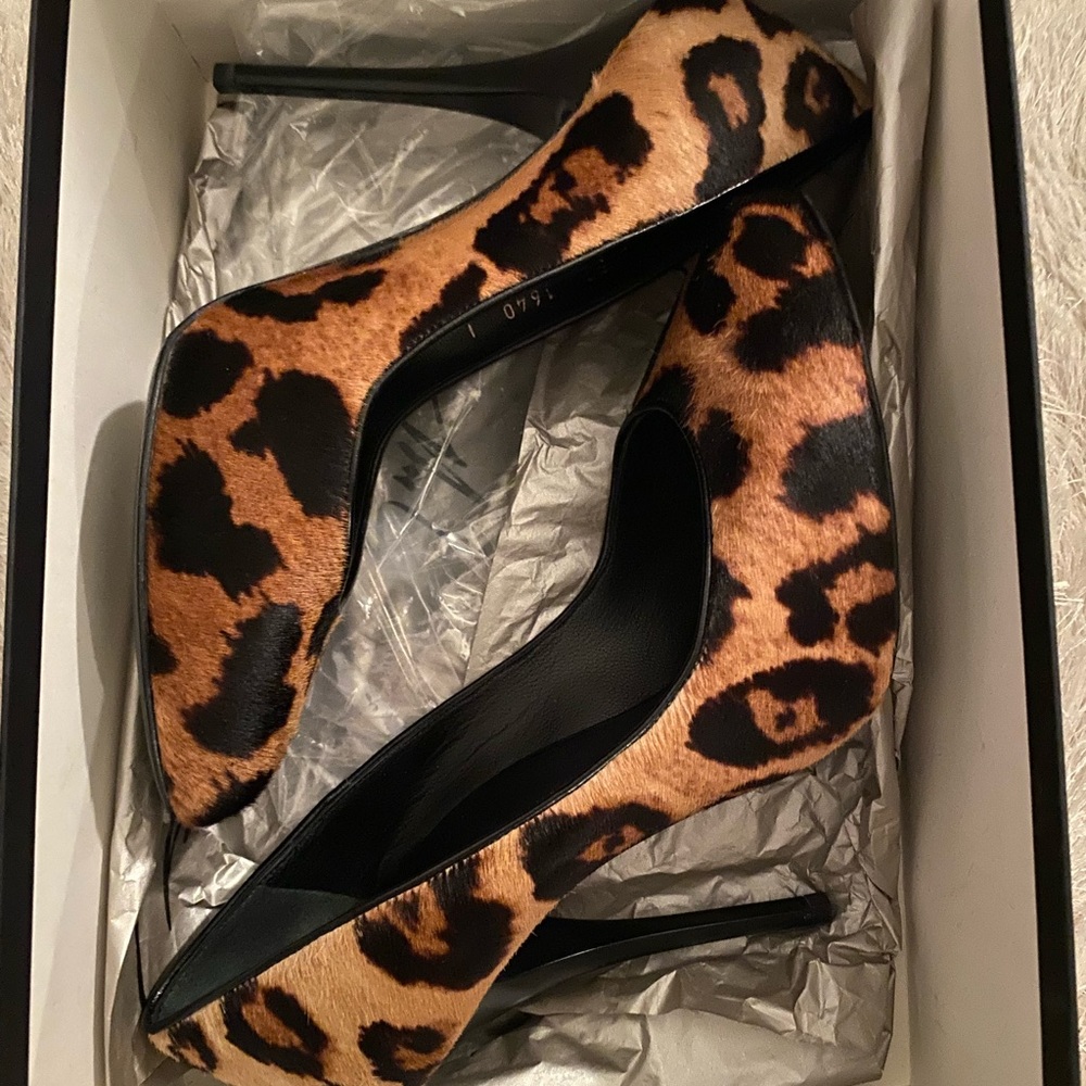 GIUSEPPE ZANOTTI LEOPARD PONY HAIR HEELS 37